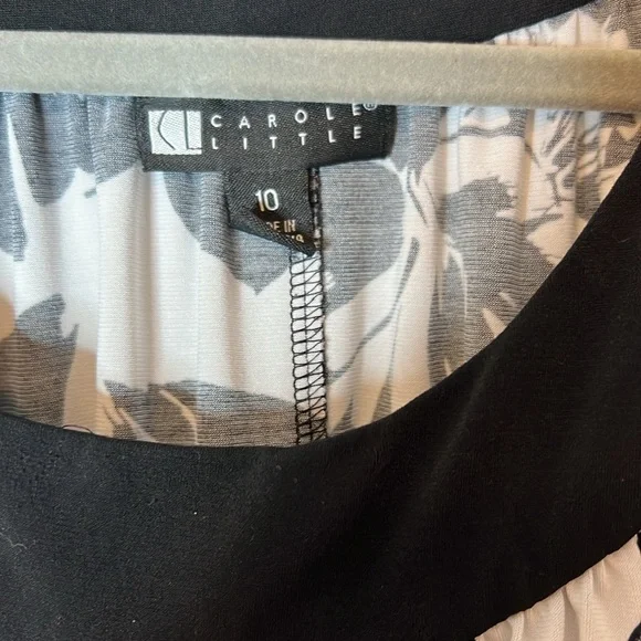 Carole Little Black & White Sleeveless Dress Size 10 - Picture 3 of 5